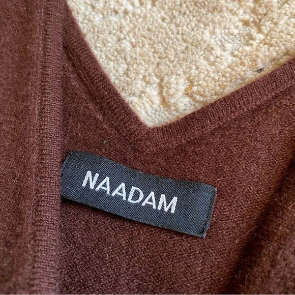 NAADAM Walnut Brown Cashmere Cropped Knit Sleeveless Sweater Tank: XL - Picture 5 of 6